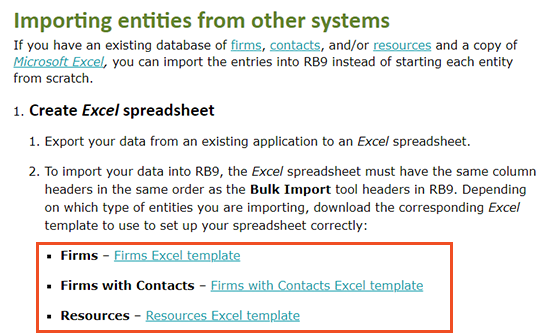 importing entities from other systems